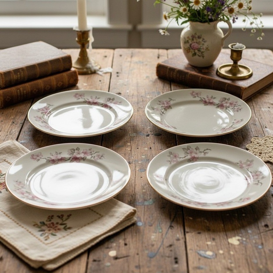 Homer Laughlin Floral Coupe Soup Bowls, Set of 2, Vintage Poppies Dinnerware