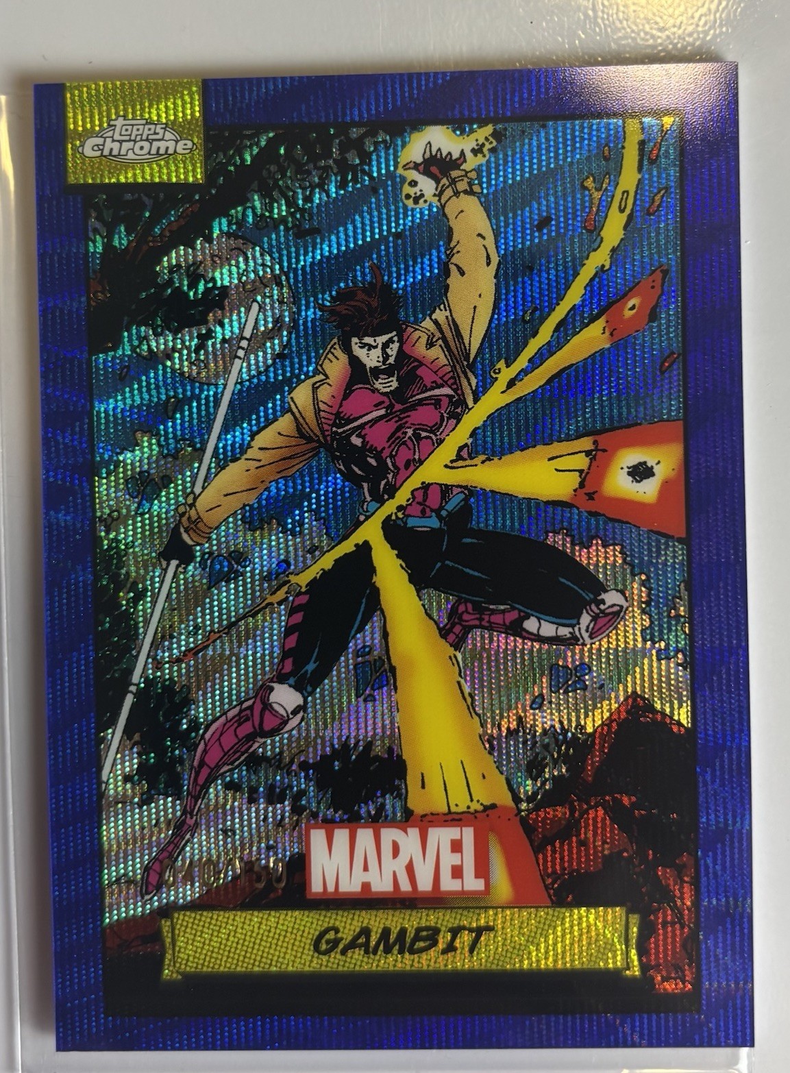 2024 Topps Chrome Marvel GAMBIT 40/150 Blue Wave Refractor