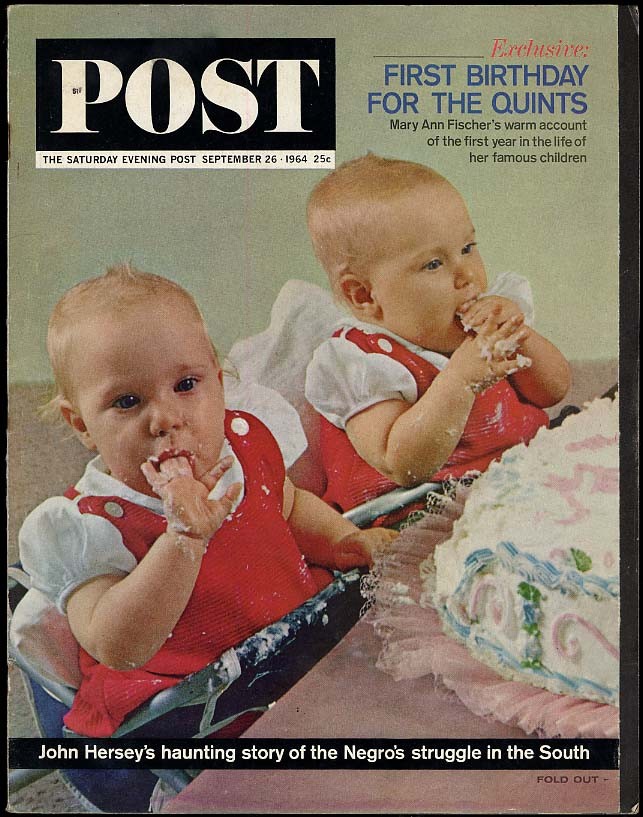 SATURDAY EVENING POST 9/26 1964 Fischer Quints Hersey O\'Hara Algren Davis Cup