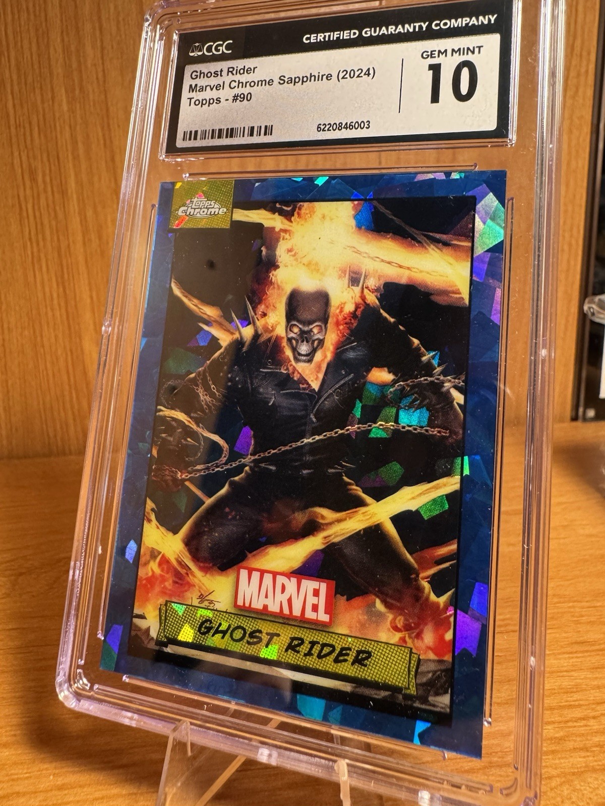 2024 Topps Chrome Marvel Sapphire #90 Ghost Rider CGC 10 #2 2024 Topps Chrome Marvel Sapphire #90 Ghost Rider CGC 10 #2