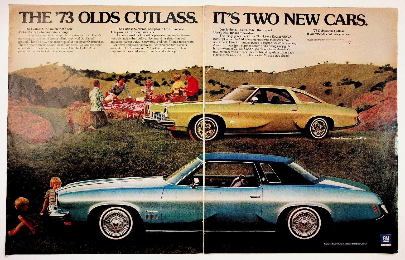 1973 Oldsmobile Cutlass S Supreme Colonnade Hardtop Coupe Vintage Ad Print 1973 Oldsmobile Cutlass S Supreme Colonnade Hardtop Coupe Vintage Ad Print