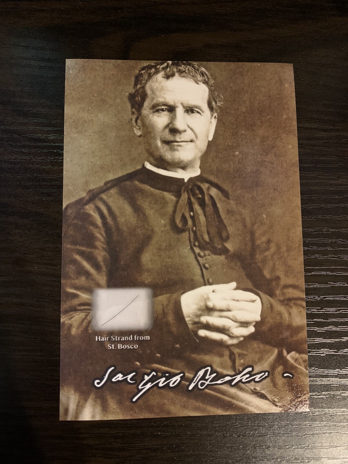 Saint Don Bosco Hair Strand lock speck Relic Catholic St. John Bosco