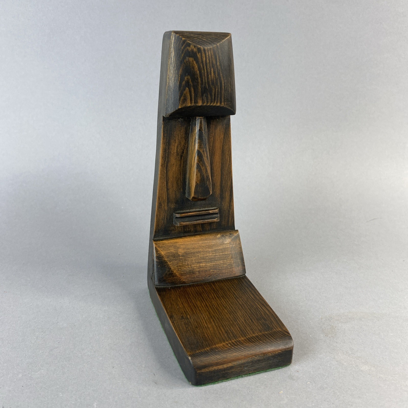 Hand Carved Wood Tiki Book End Sculpture Moai Easter Island 8\ Hand Carved Wood Tiki Book End Sculpture Moai Easter Island 8\