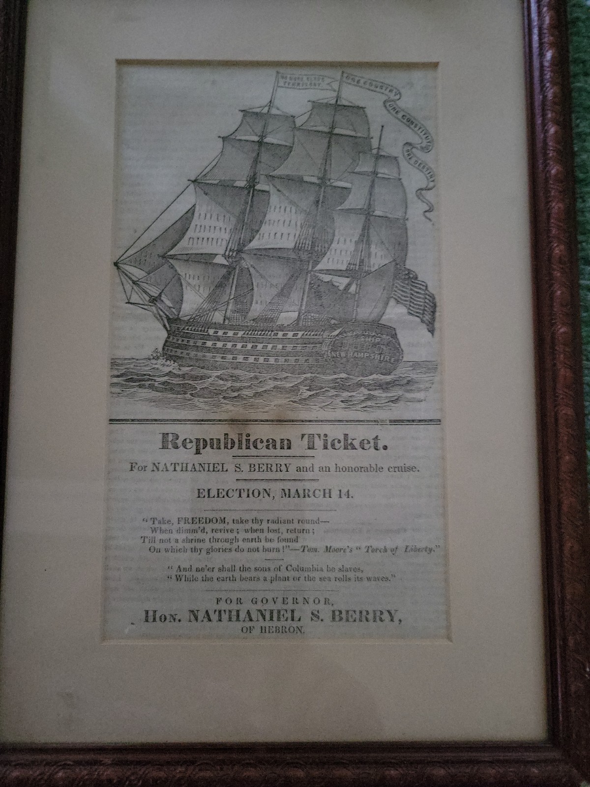 Political Advertising 1848 New Hampshire Republican Newspaper Advertisement Political Advertising 1848 New Hampshire Republican Newspaper Advertisement