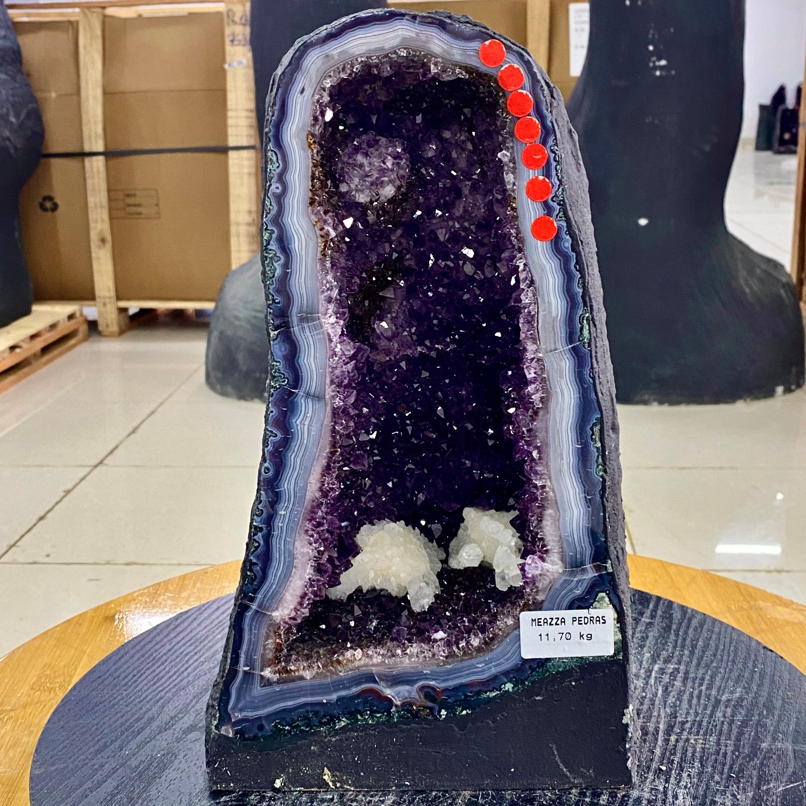 25.74LB Large Natural Amethyst Geode Cathedral Crystal Cluster Specimen Healing.