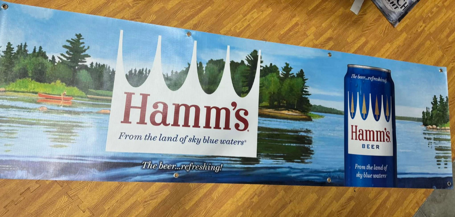 Hamm’s Beer Large Wall Banner Vintage Style Bar Decor Oversized Mancave Garage