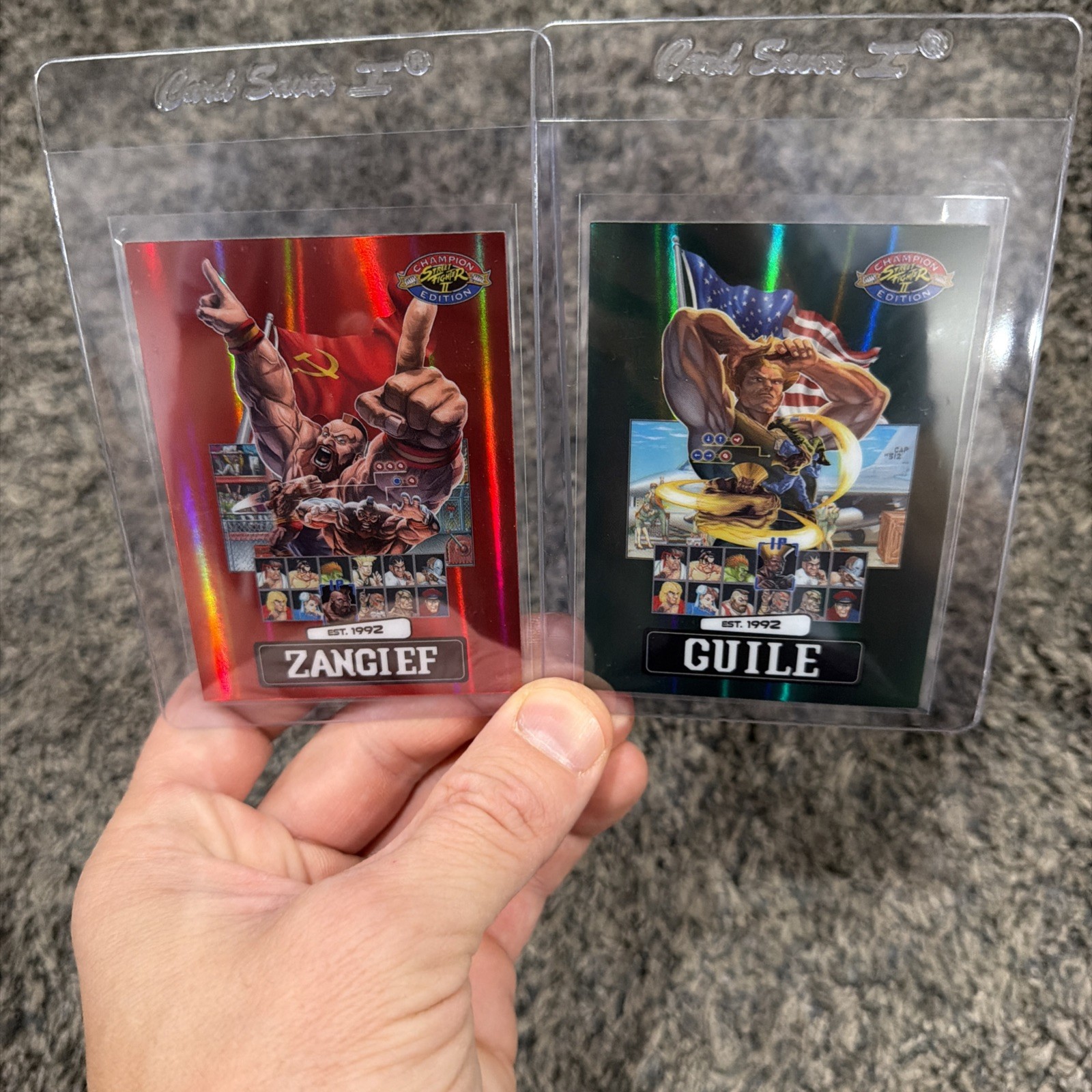 2024 SMC Saturday Morning Cards Street Fighter 2 Red Green Guile & Zangief 1/75