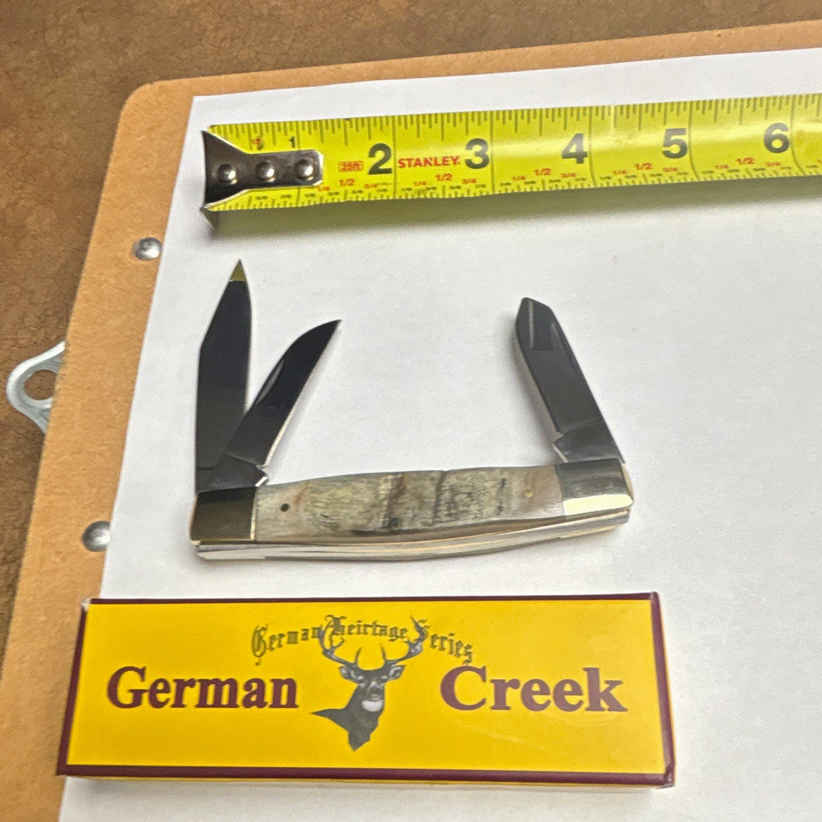 German Creek German Stockman 3-Blade Slipjoint Pocketknife Stainless Horn