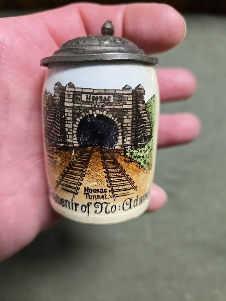 Old Rare Antique Hoosac Tunnel Adams MA Mass Miniature Souvenir Mini Beer Stein