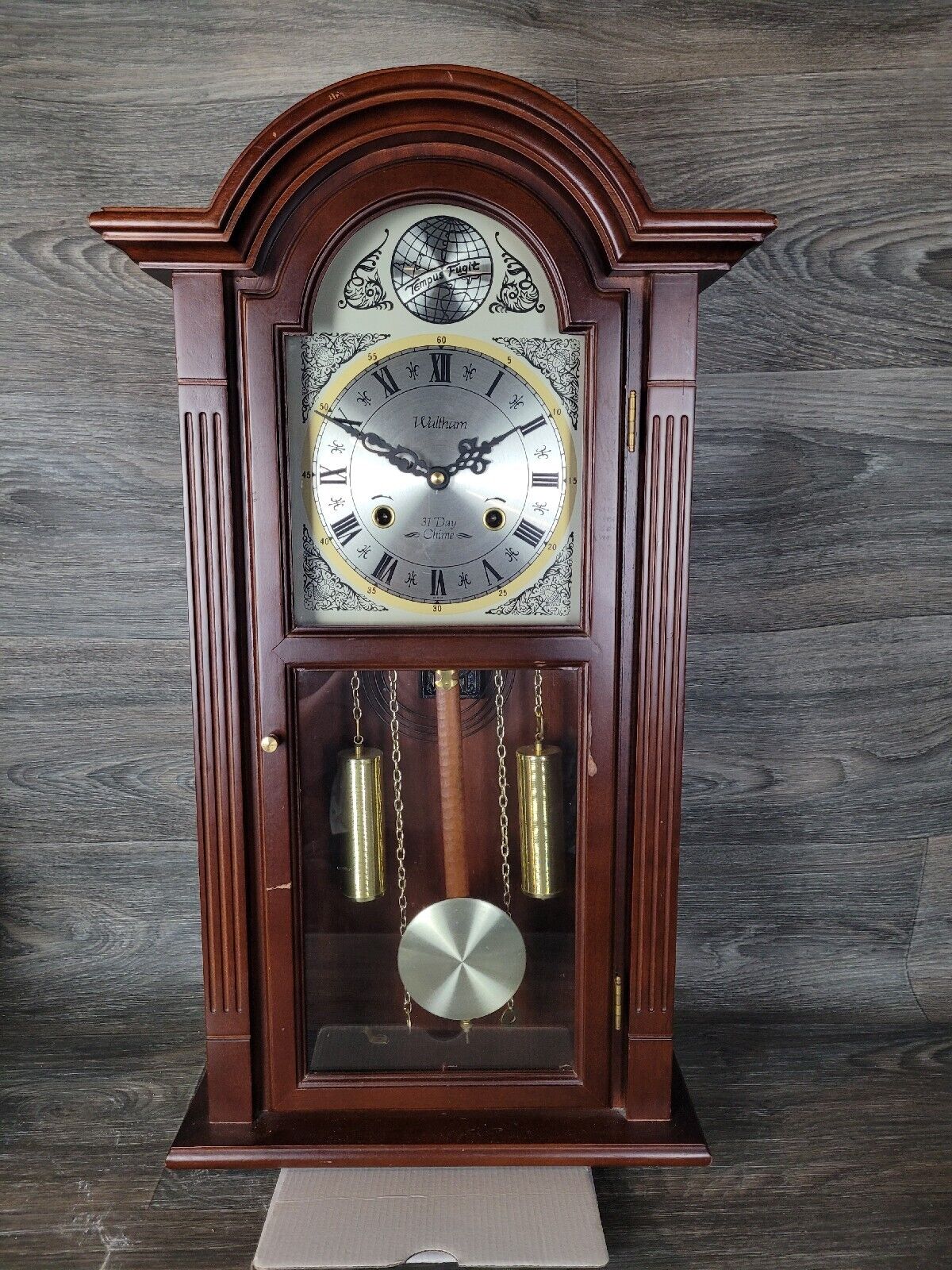 Waltham Tempus Fugit 31 Day Chiming Wall Clock With Key Tested/Working 26\