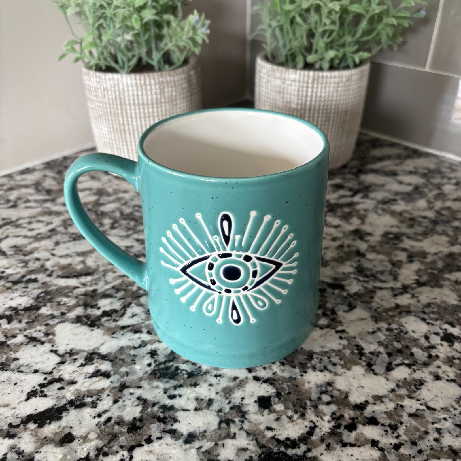Stay Wild Moon Child Evil Eye Ceramic Coffee Mug Turquoise Boho Spiritual