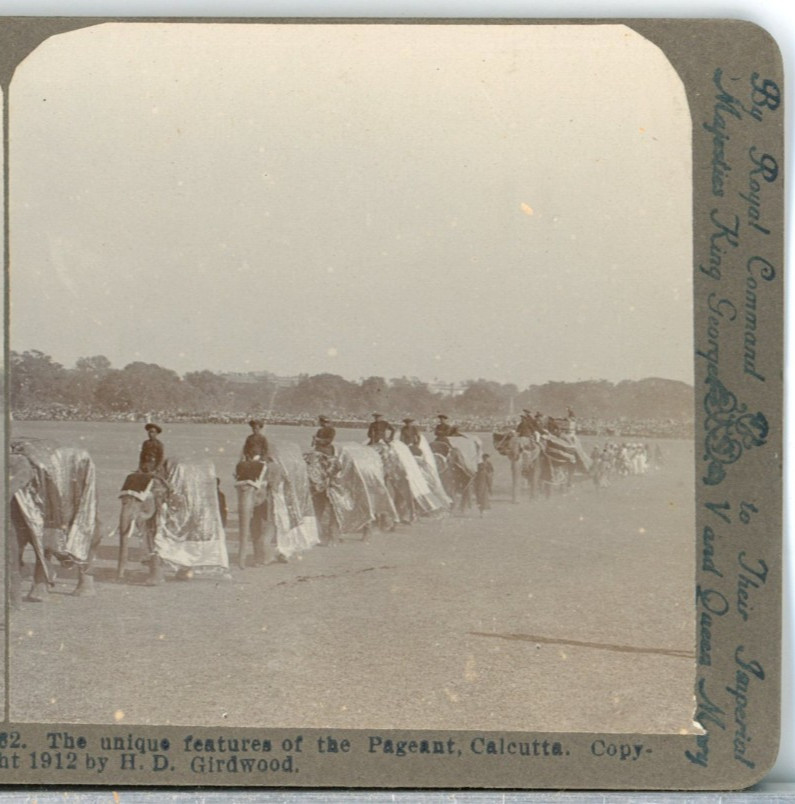 INDIA, The Unique Features Of The Pageant, Calcutta-Girdwood Stereoview B252