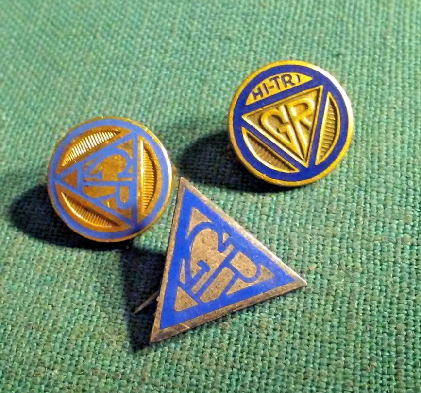 Lot 3 Tiny Vintage Brooch Pins YWCA GR Young Women\'s Christian Association Girls