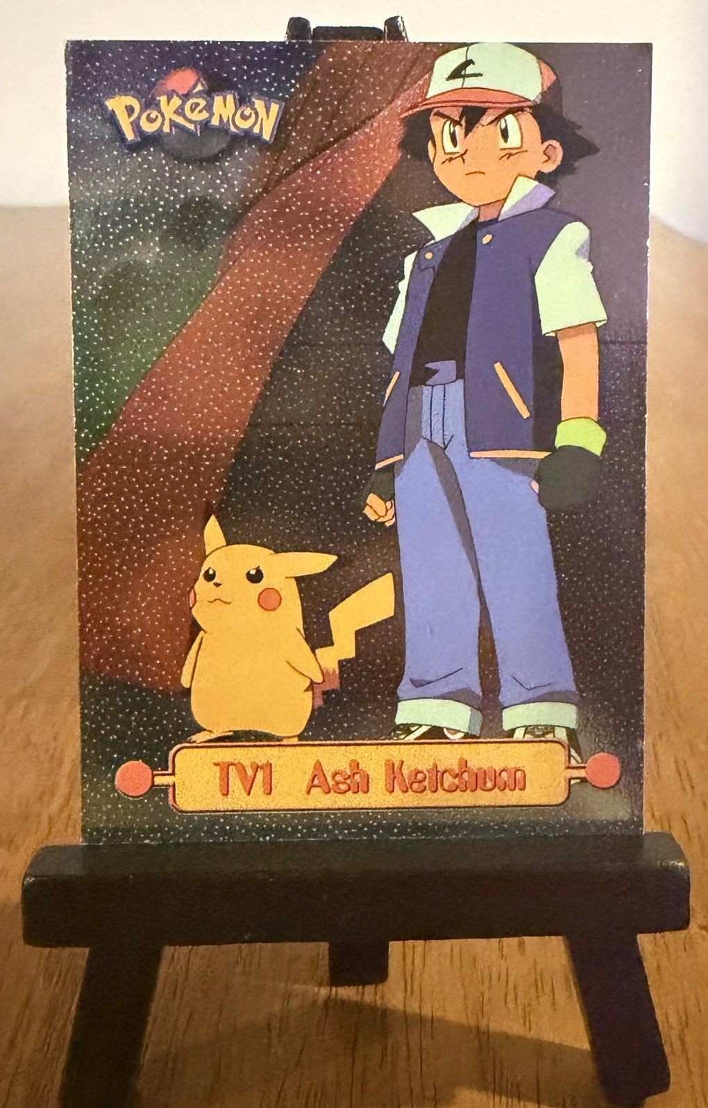 1999 Topps Pokémon TCG #TV1 Ash Ketchum Series 1 Silver Holo Foil 
