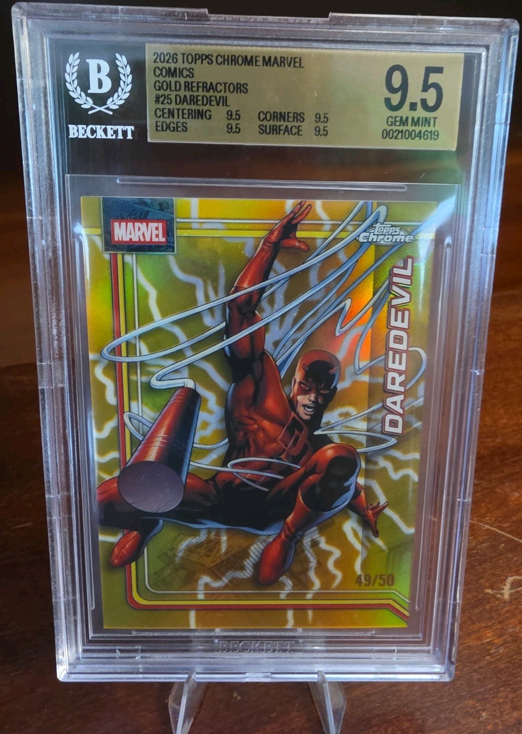 2026 Topps Chrome Marvel Gold Refractors #25 Daredevil /50 BGS 9.5 2026 Topps Chrome Marvel Gold Refractors #25 Daredevil /50 BGS 9.5