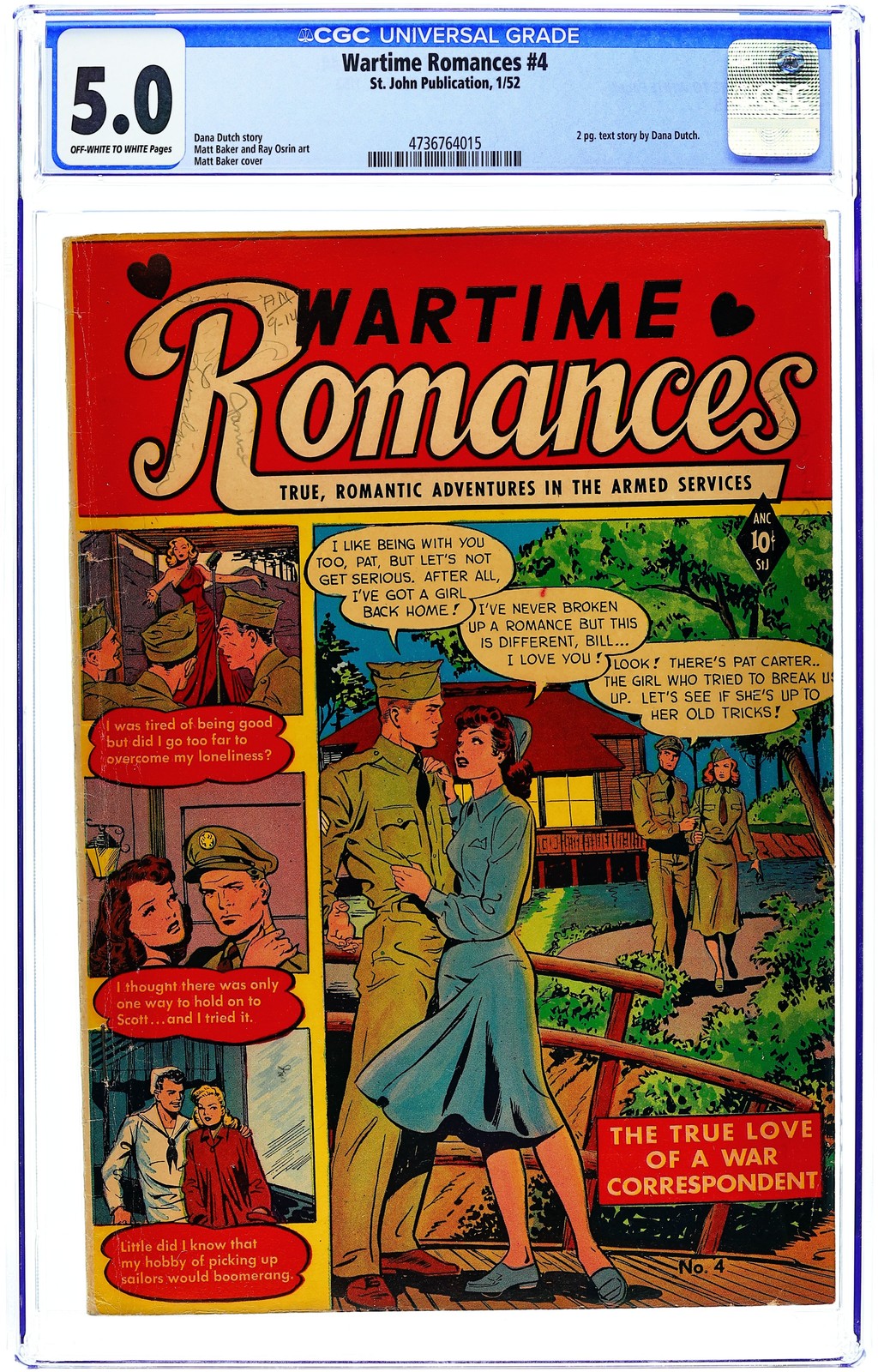 Wartime Romances #4 CGC 5.0 1952 4736764015