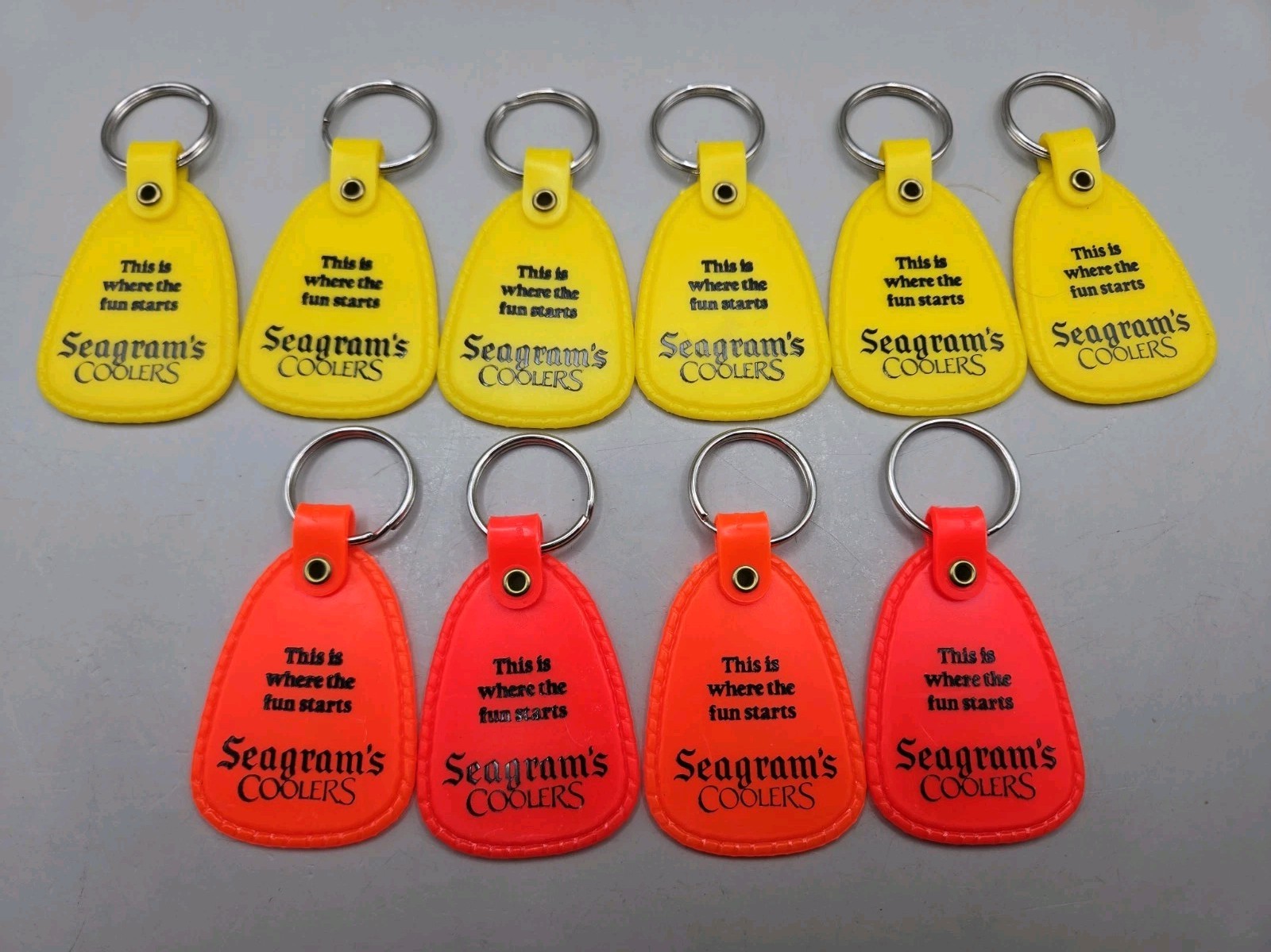 Seagrams Coolers Keychain Lot (10) Vintage 80\'s 90\'s  
