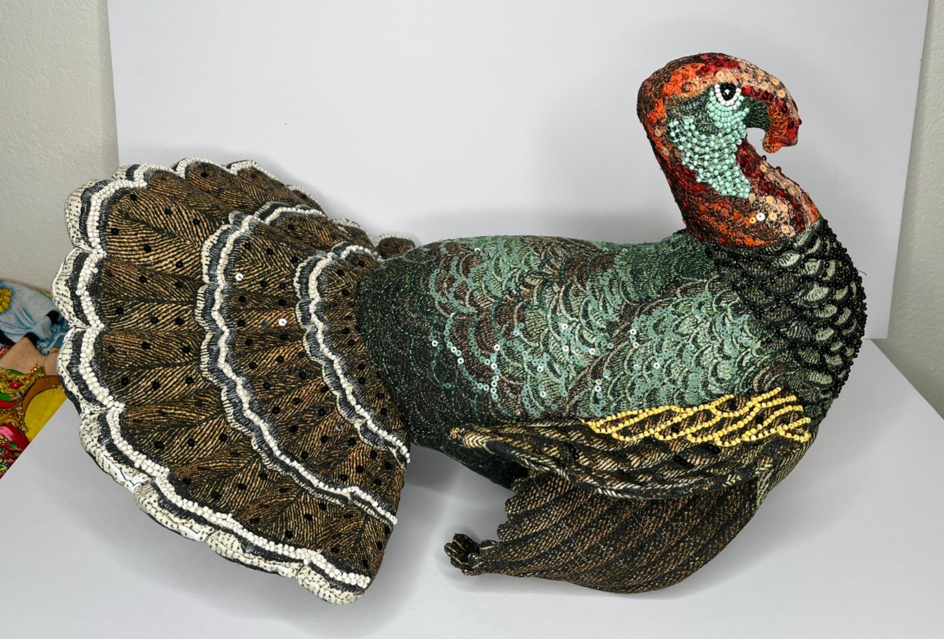 Beaded Turkey Novelty Plush Pillow John Derian Target Thanksgiving 2024