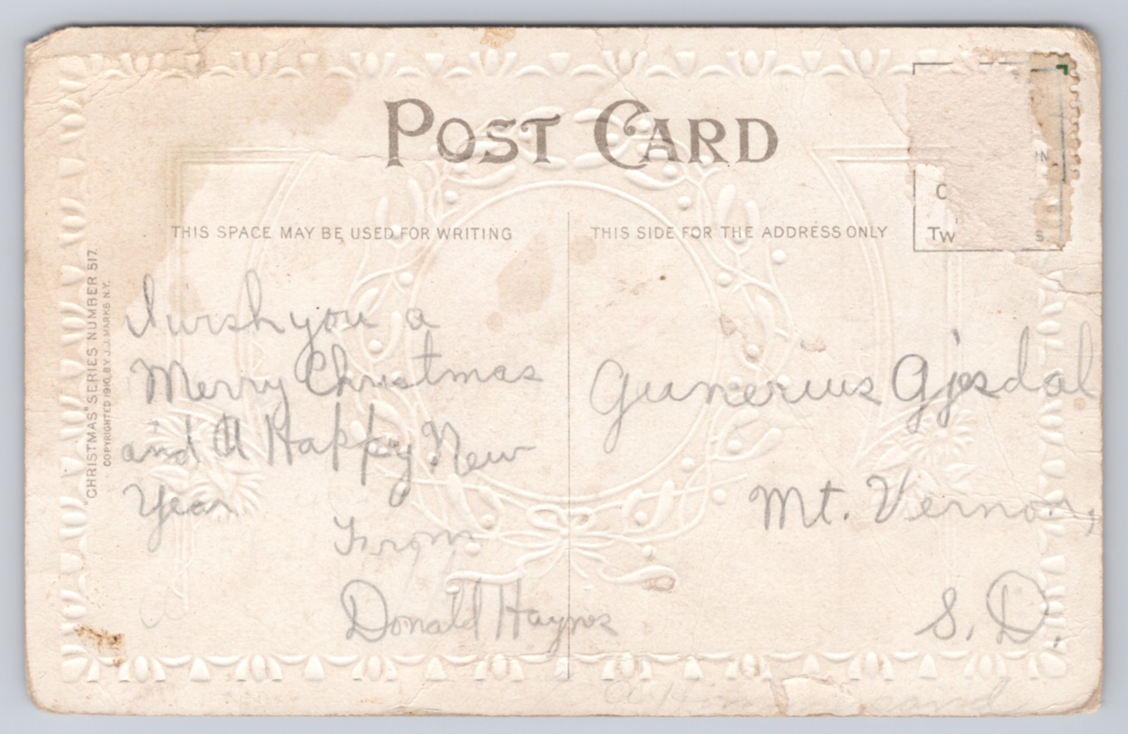 Antique Santa Claus Dec 25 Yours Mine Christmas Embossed Postcard Antique Santa Claus Dec 25 Yours Mine Christmas Embossed Postcard