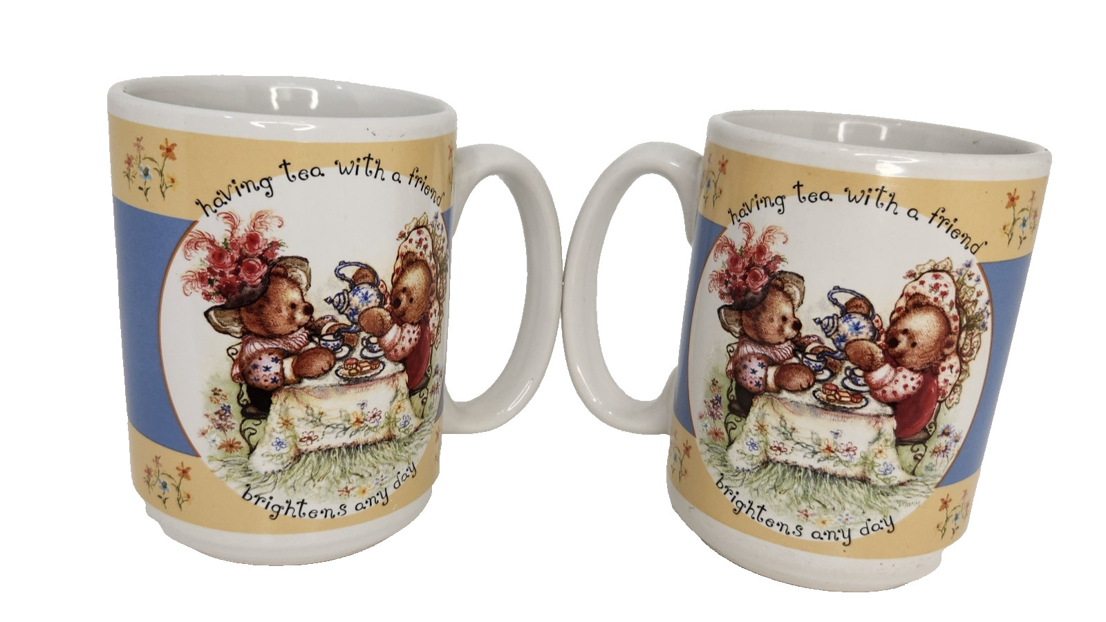 Vtg 1990s Mary\'s Bears Tea Mug Coffee Cup Set of 2 Hallmark