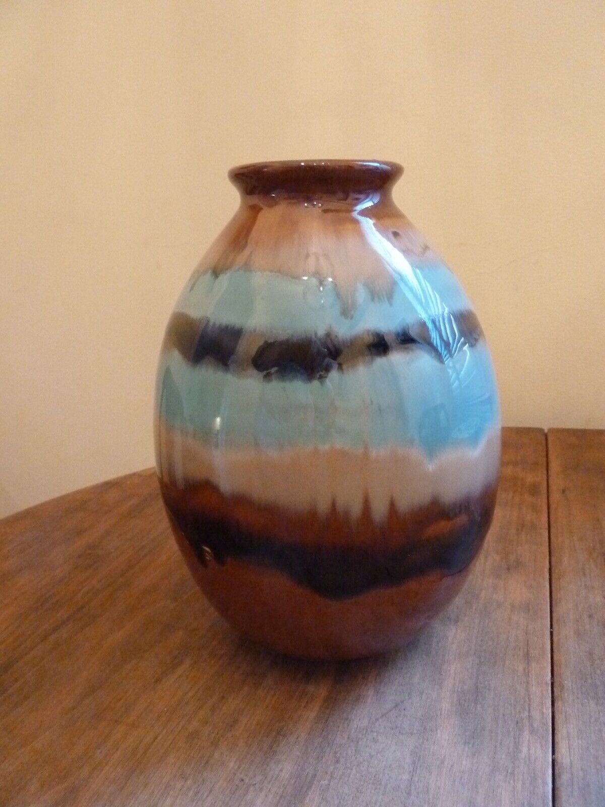 SIGNED Studio Art Pottery Southwest Colors Glazed Vase 8\