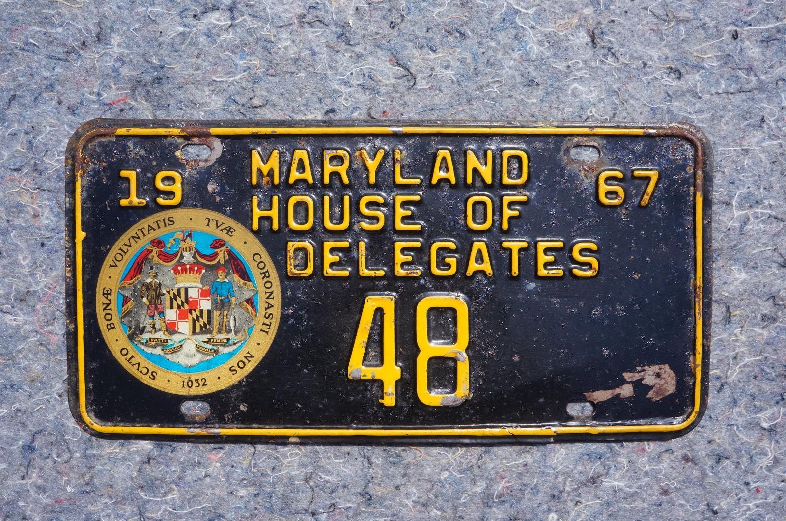 1967 MARYLAND License Plate - HOUSE OF DELEGATES Political # 48 1967 MARYLAND License Plate - HOUSE OF DELEGATES Political # 48