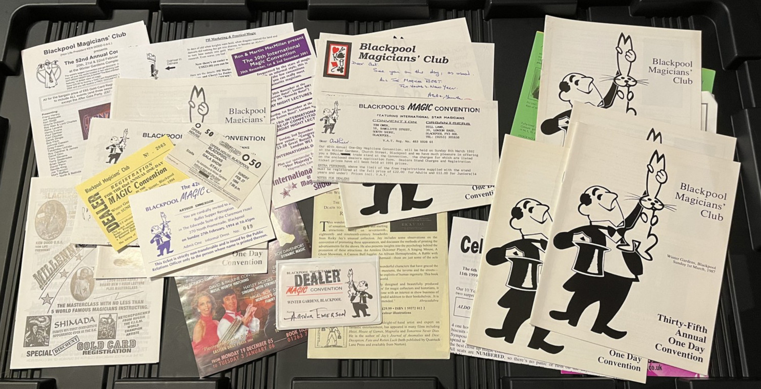 23 items featuring the Blackpool magicians club from the Art Emerson estate 
