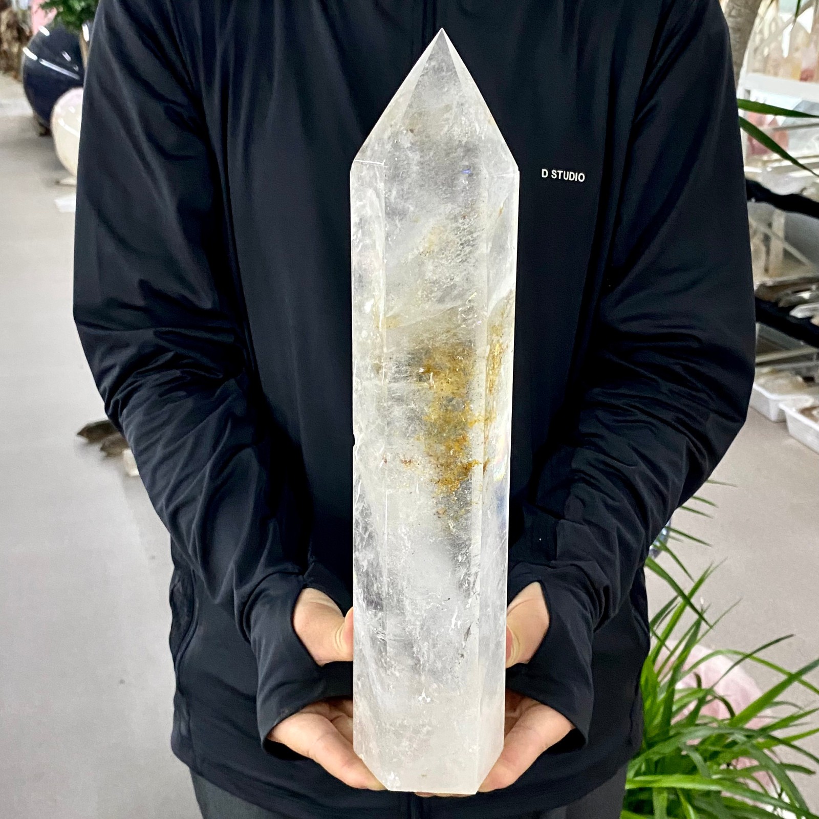 5.82LB Large Natural Clear White Crystal Obelisk Transparent Quartz Energy