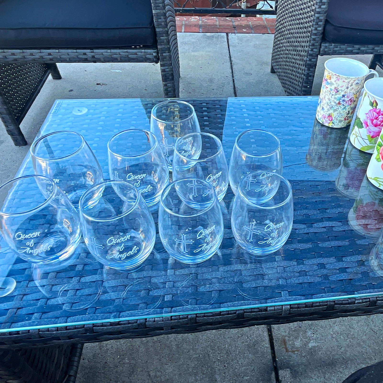 Crown Royal Etched Clear Glass Tumblers Lot of 8 Distillery Theme