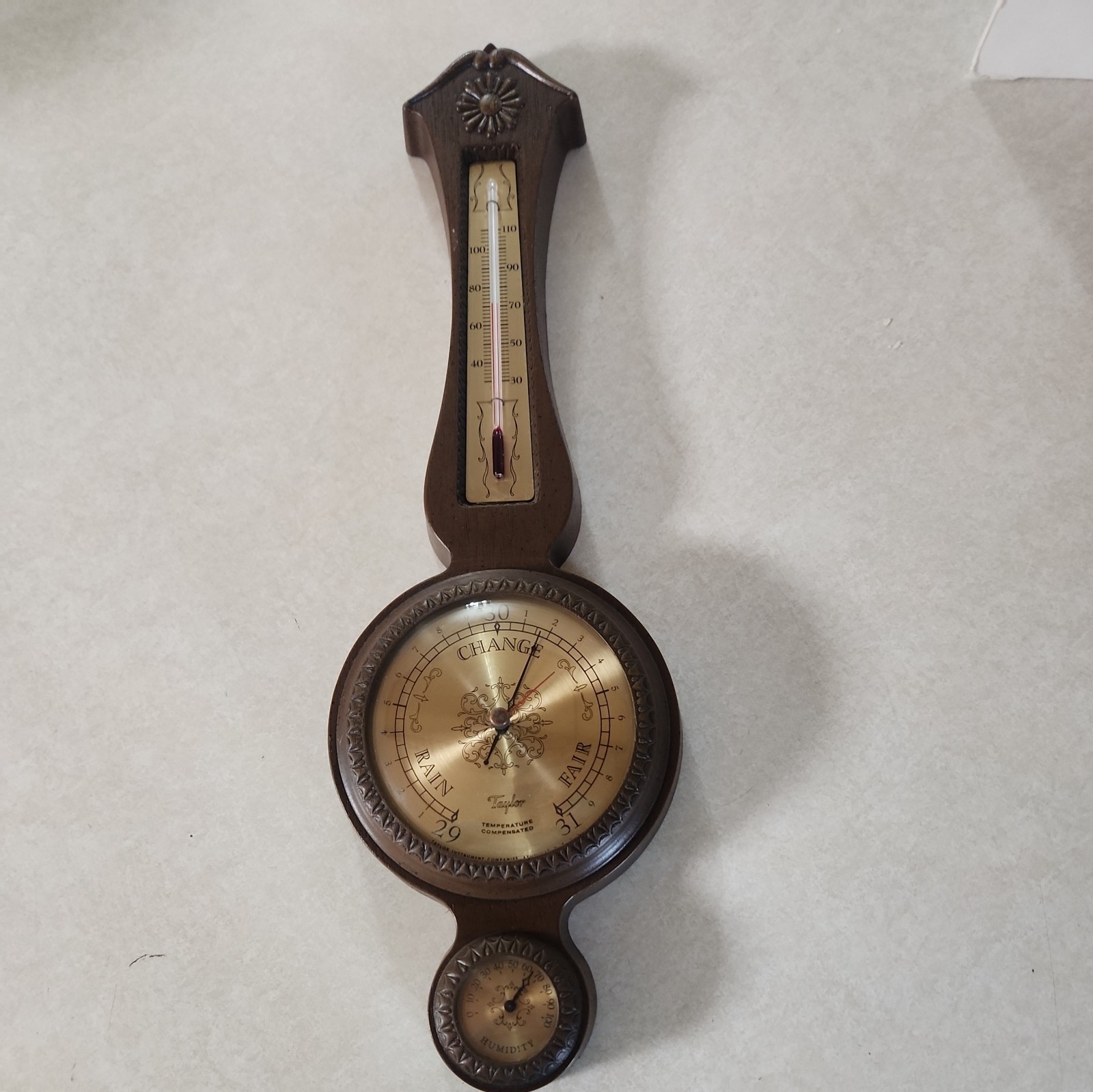 Vintage Taylor Plastic Banjo Weather Station Thermometer Barometer,  PARTS OR???