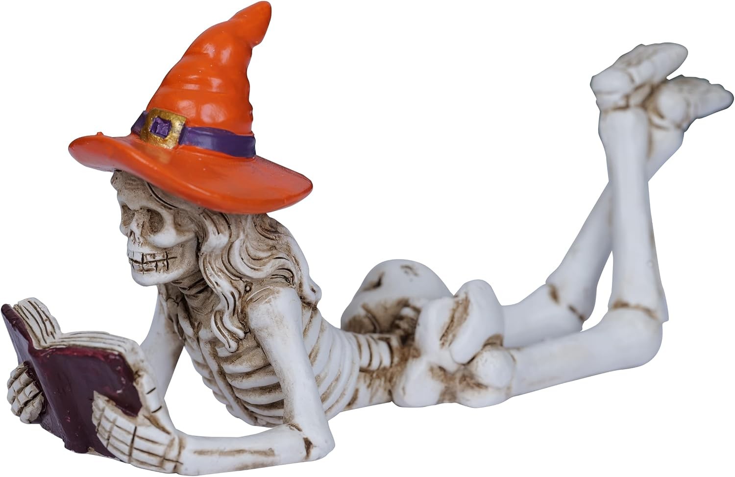 Halloween Skeleton Statue Skull Figurine Home Decor Reading Bone Art Indoor