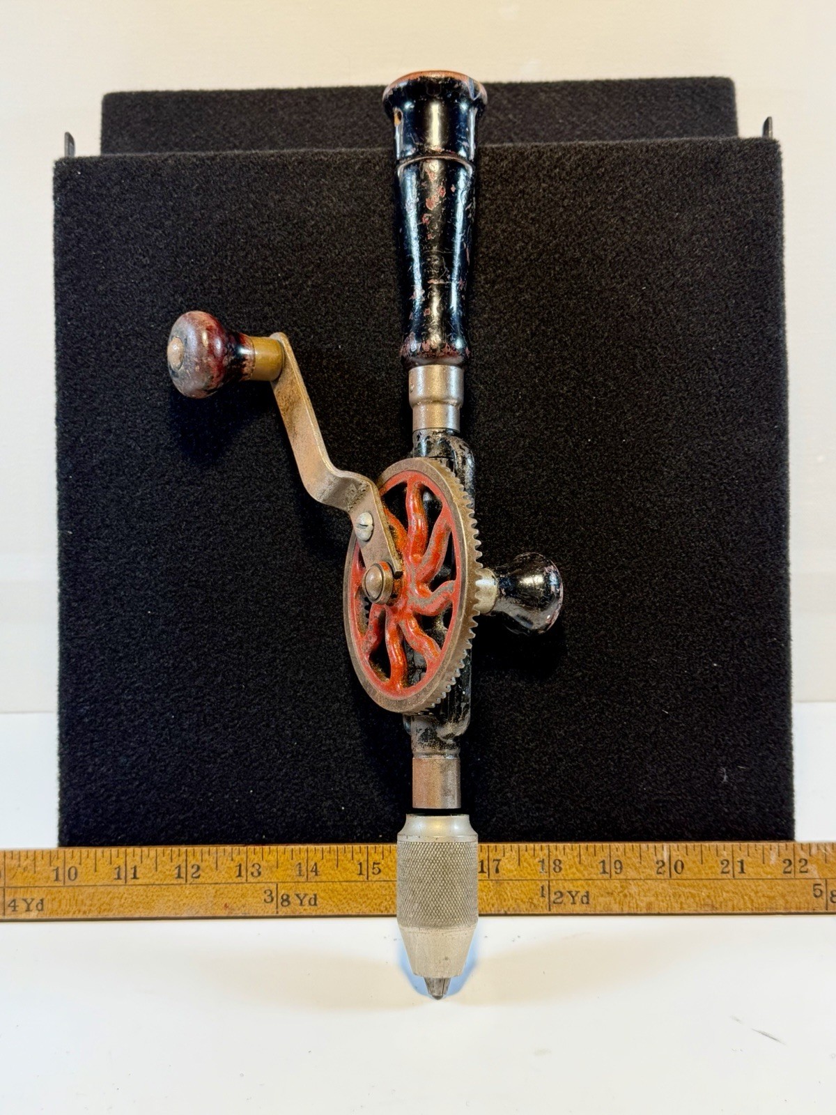 Vintage Millers Falls•No.2 Eggbeater Hand Drill•Wood Storage Handle & Drill Bits Vintage Millers Falls•No.2 Eggbeater Hand Drill•Wood Storage Handle & Drill Bits