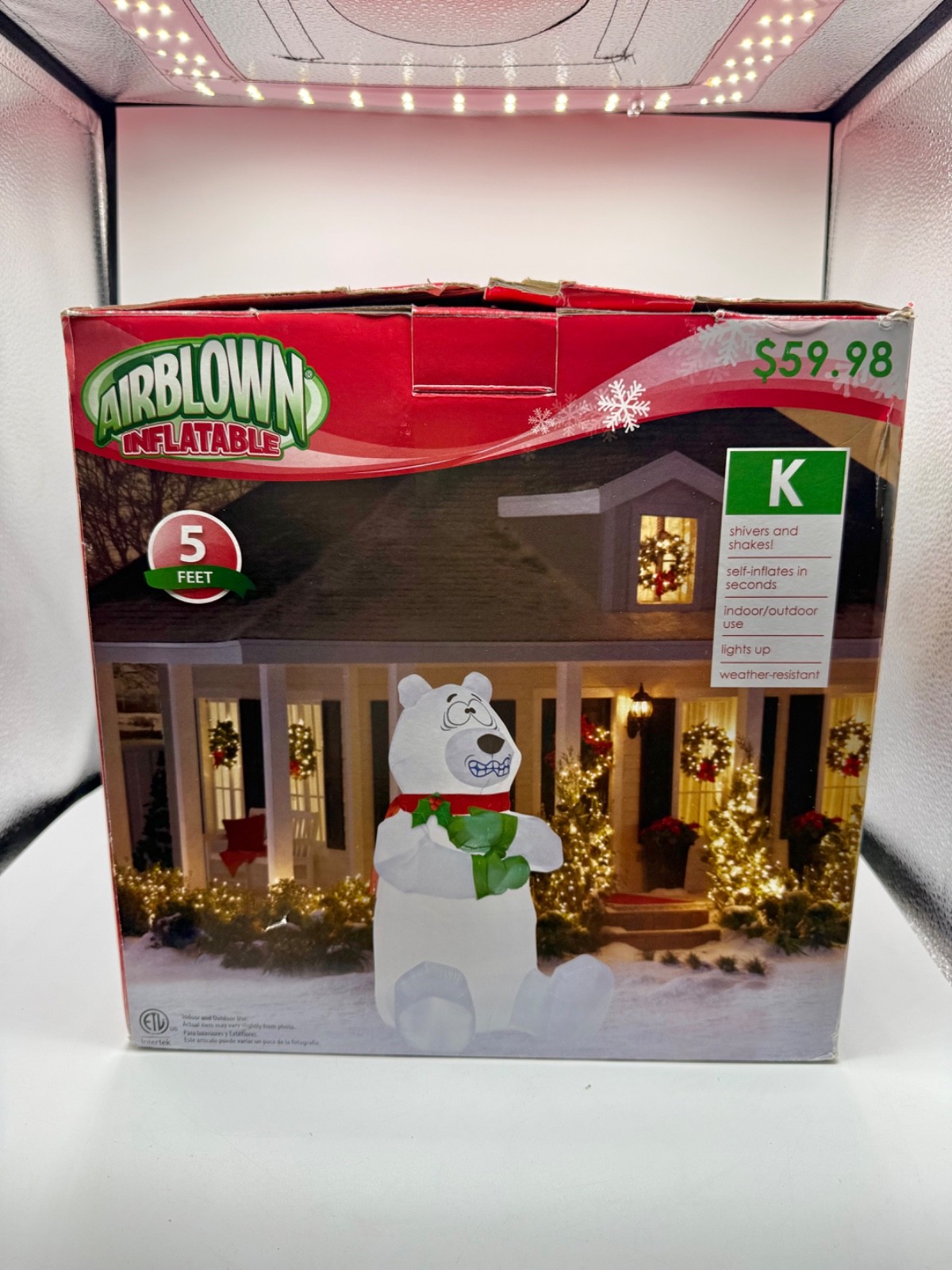 Gemmy Holiday Shivering Polar Bear 5FT Airblown Inflatable *In Box/Tested Gemmy Holiday Shivering Polar Bear 5FT Airblown Inflatable *In Box/Tested