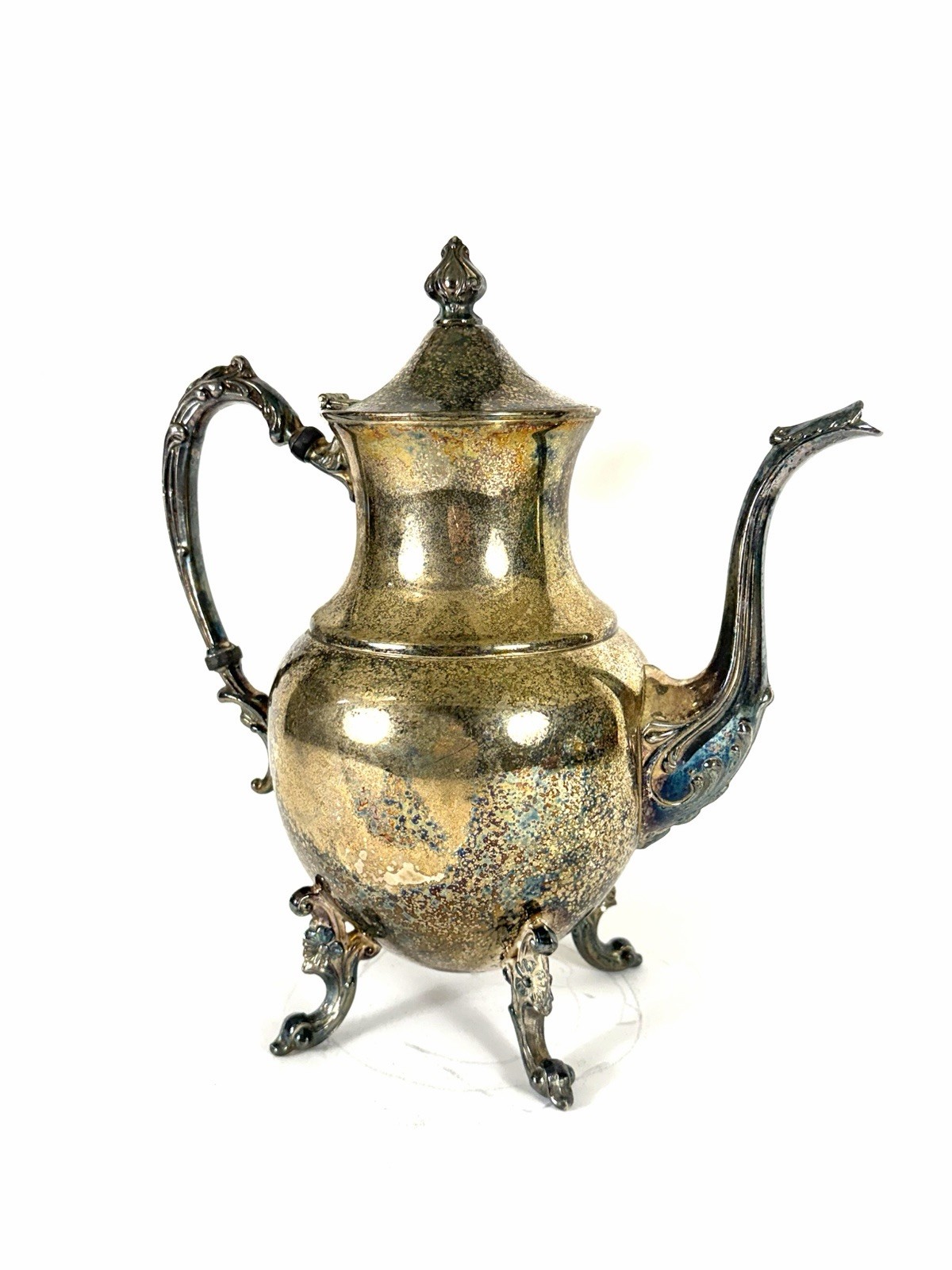 Vintage Sheridan silver platted footed Tea Pot Coffee Pot marked MCM Decor Vintage Sheridan silver platted footed Tea Pot Coffee Pot marked MCM Decor