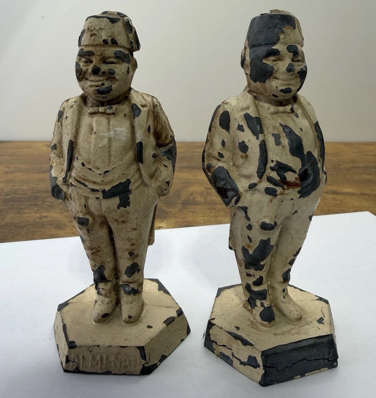 Vintage Antique Shriners Masonic Al Menah Shrine Fez Statue Bookends Pair