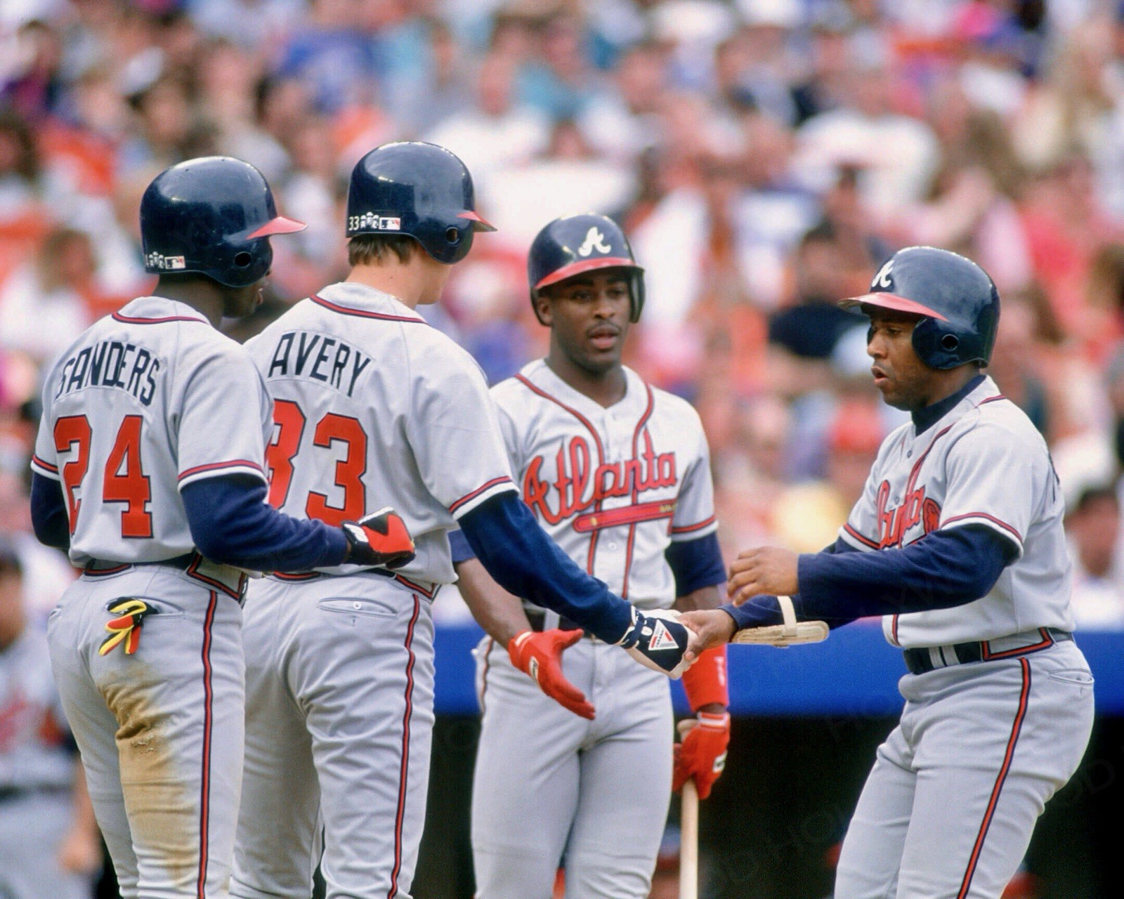 DEION SANDERS STEVE AVERY RON GANT PENDLETON 8x10 PHOTO #11 ATLANTA BRAVES WM