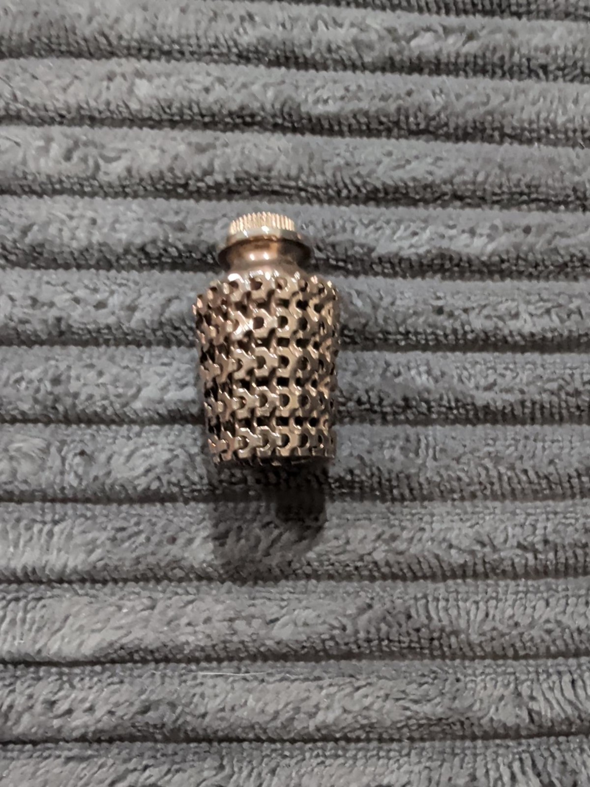Vintage Miniature Perfume Bottle Metal Mesh Chain Link Screw Top Dauber MCM Vintage Miniature Perfume Bottle Metal Mesh Chain Link Screw Top Dauber MCM
