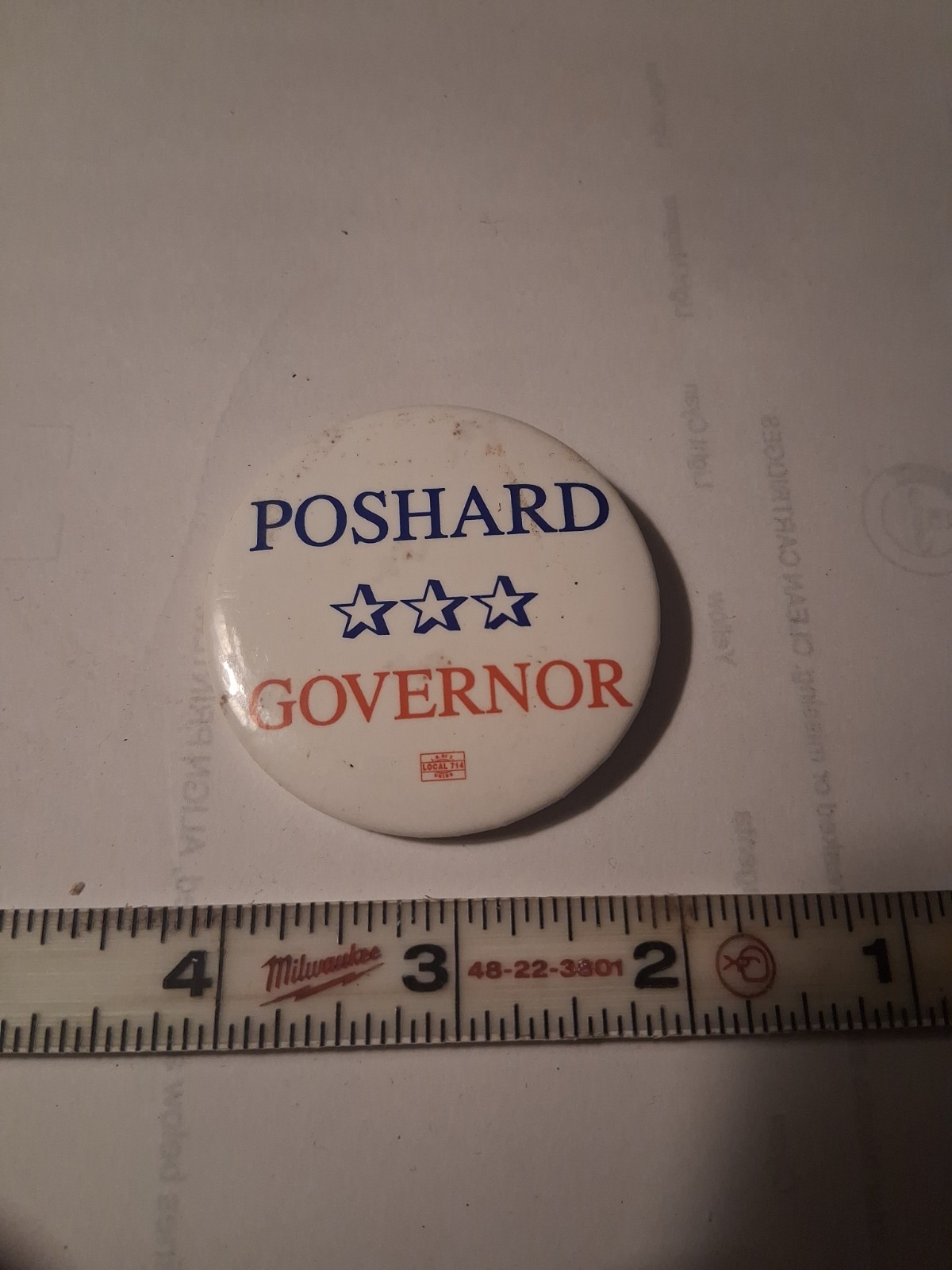 RARE Glen Poshard for Illinois Governor button pinback RARE Glen Poshard for Illinois Governor button pinback