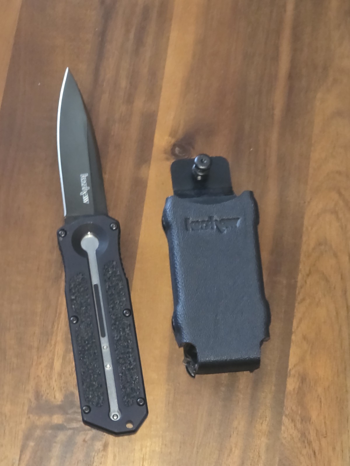Kershaw Ripcord 3200 Knife Black with Kydex Belt Sheath USA Rare Very Good Kershaw Ripcord 3200 Knife Black with Kydex Belt Sheath USA Rare Very Good