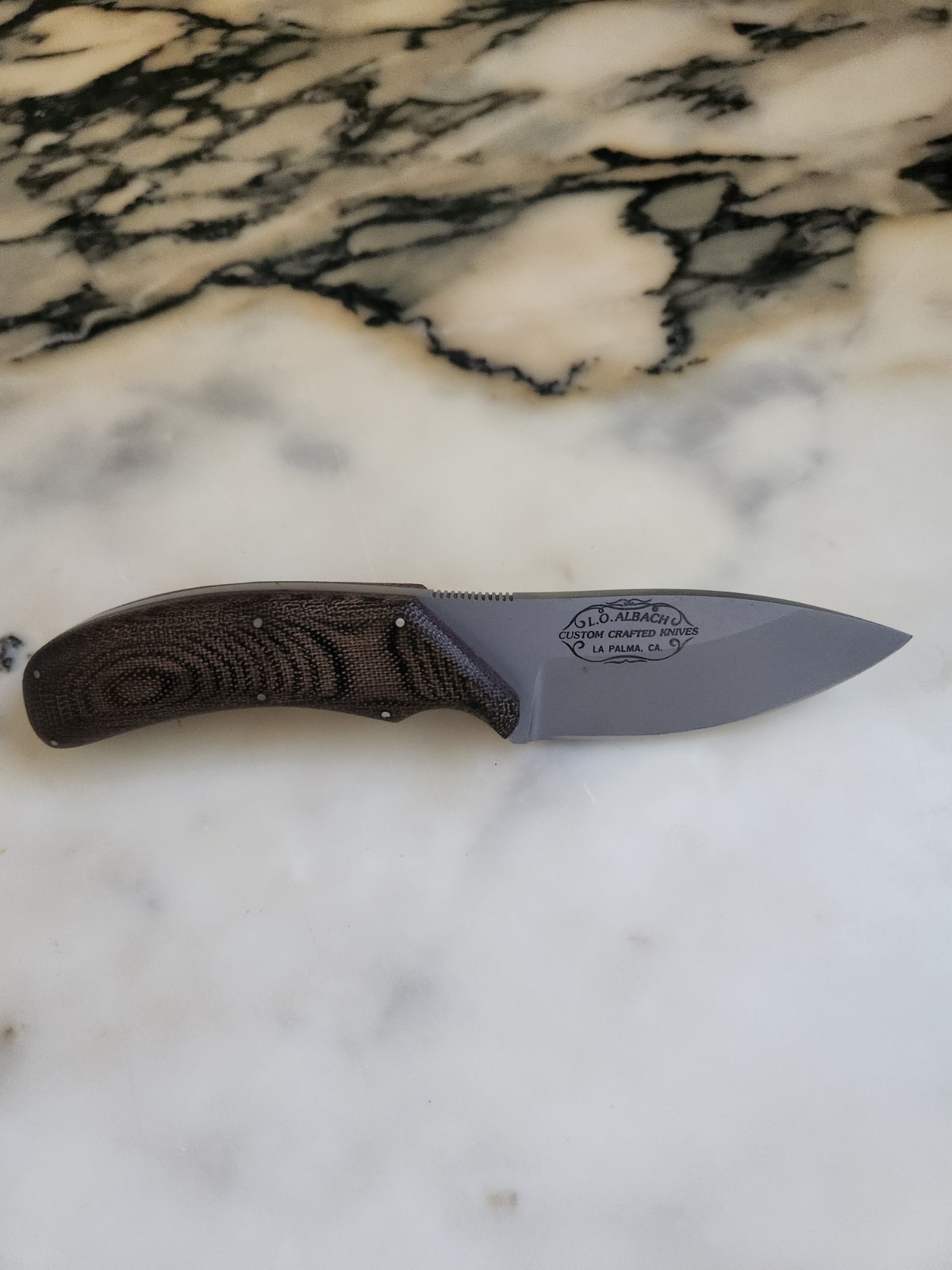 Vintage/Rare LO Albach Custom Crafted Skinner With Sheath, OLD-BUT-NEW Vintage/Rare LO Albach Custom Crafted Skinner With Sheath, OLD-BUT-NEW