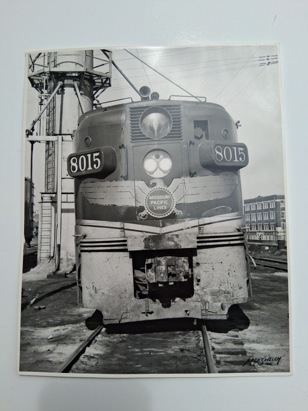 Original Vintage MoPac Train Photo ALCO PA-2 8015 Arch S Welch Stanped Not Copy