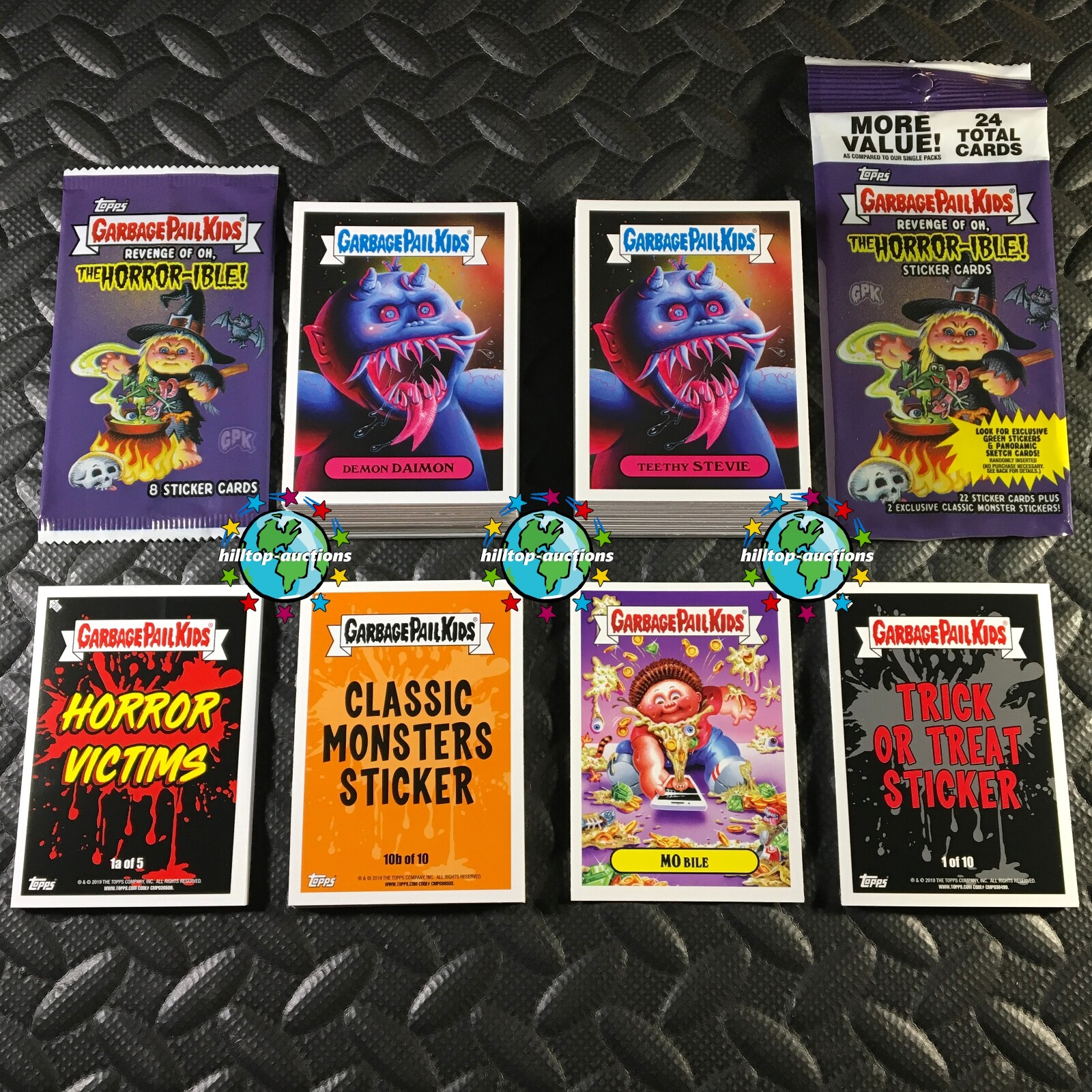 GARBAGE PAIL KIDS REVENGE OF OH THE HORROR-IBLE 241-CARD MASTER SET +3X WRAPPERS GARBAGE PAIL KIDS REVENGE OF OH THE HORROR-IBLE 241-CARD MASTER SET +3X WRAPPERS