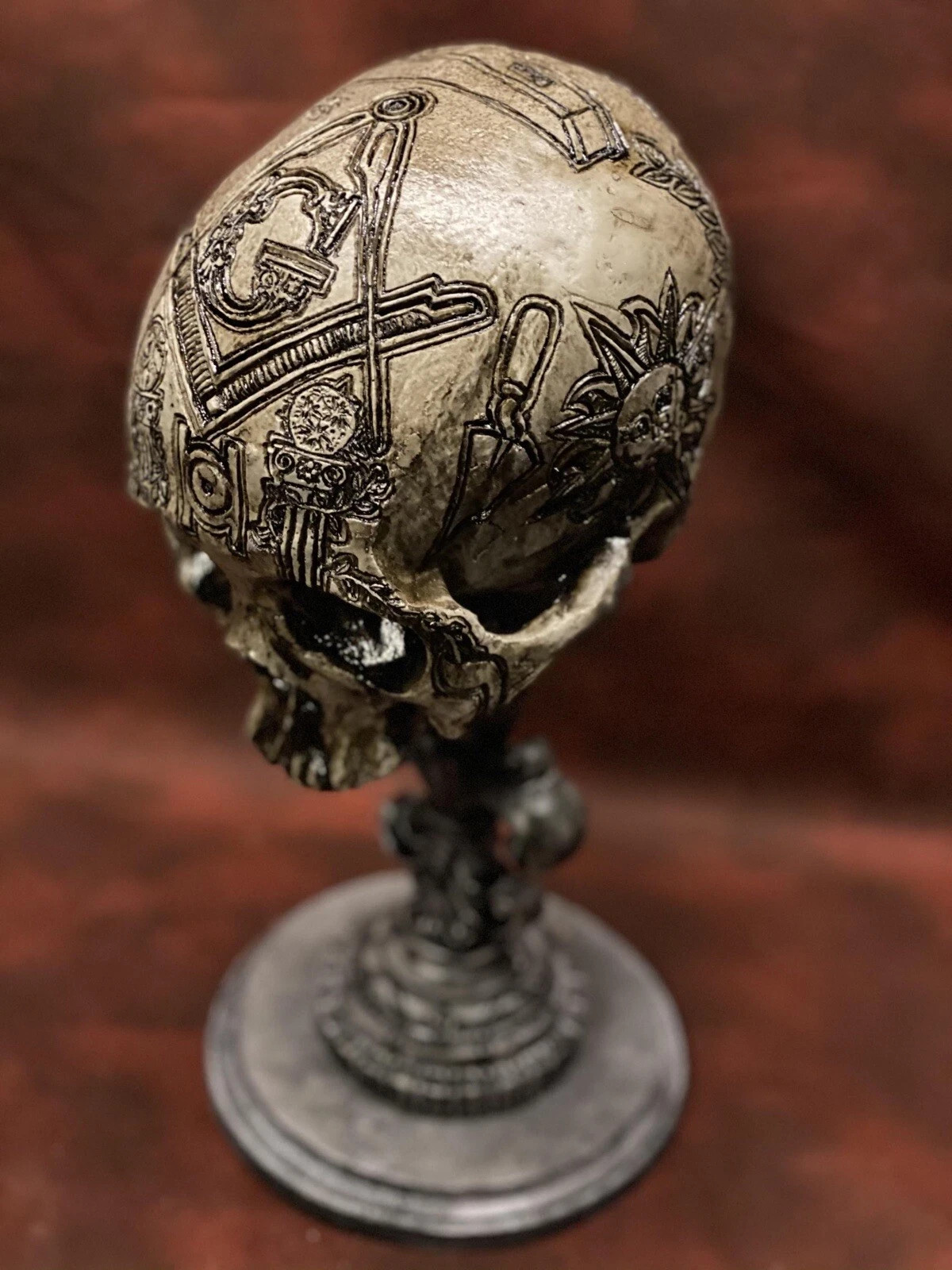 Masonic Skull Real Human Skull Resin REPLICA ONLY - Free Mason Skull And Bones