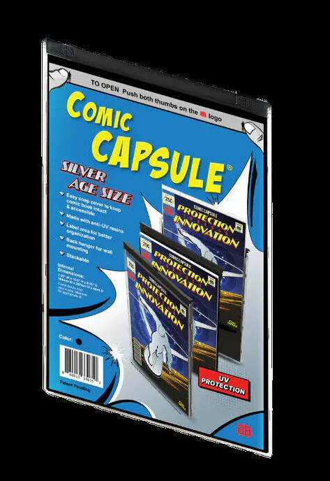 Silver Age Size ComicCapsule - Clear Or Black With Or Without Bag & Board