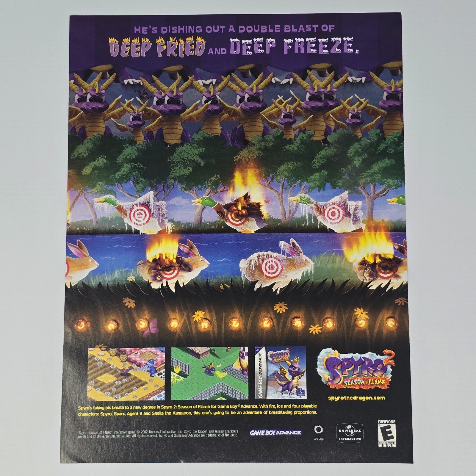 Spyro 2 Season of Flame GameBoy Advance Fried Print Ad/Poster Promo Art