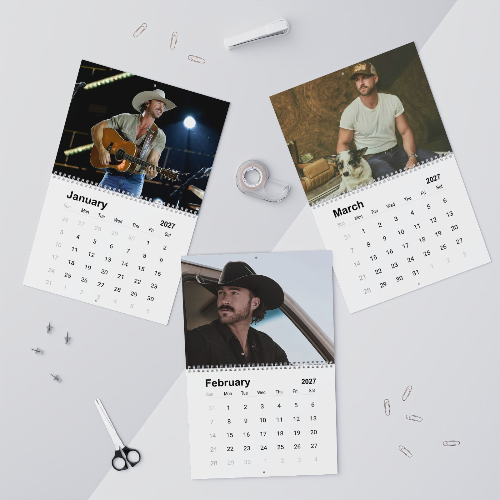 Riley Green Standard Wall Calendar 2027, Country Music Fans Gift Riley Green Standard Wall Calendar 2027, Country Music Fans Gift
