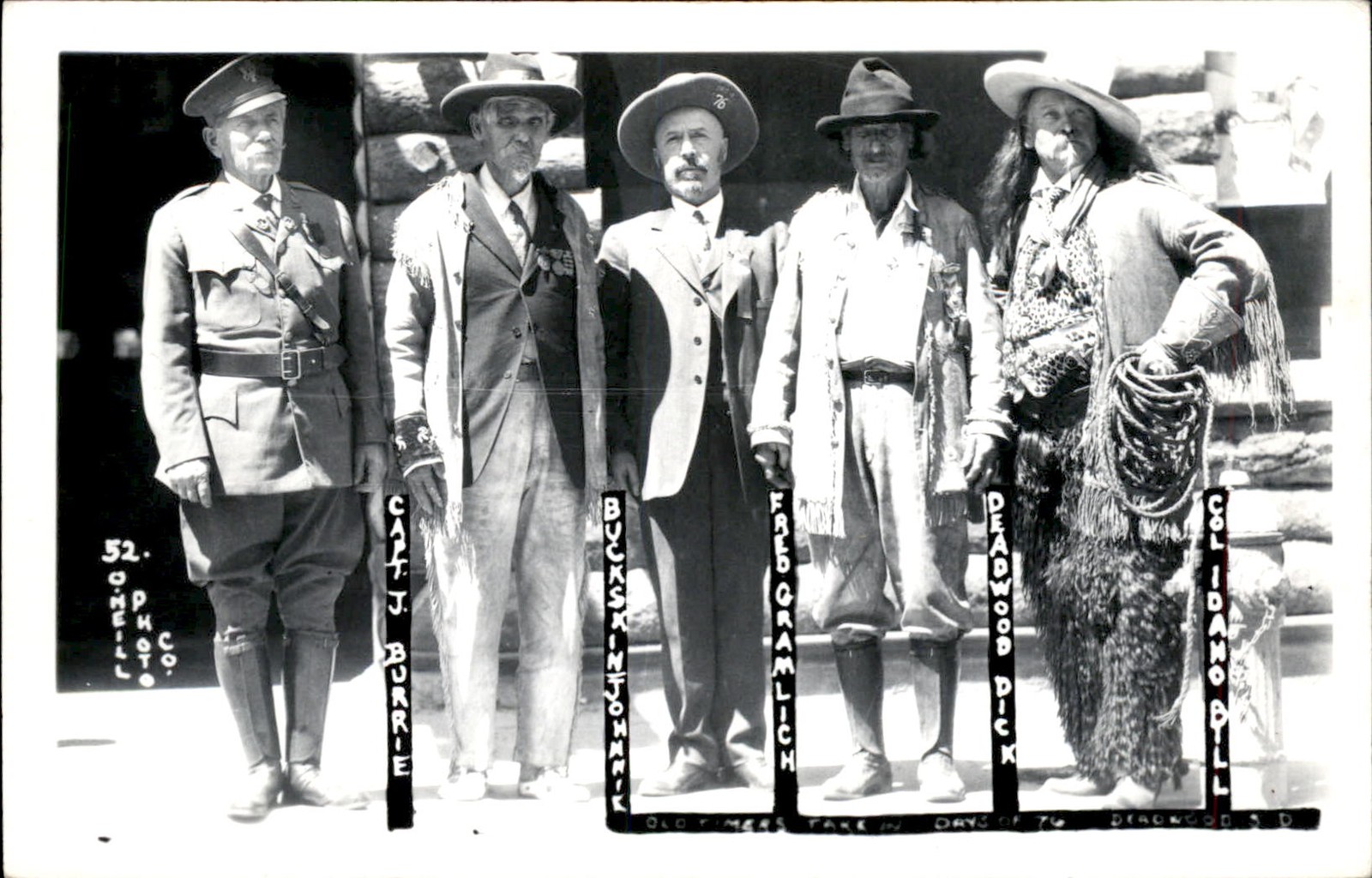Burrie Buckskin Johnnie Idaho Bill Deadwood Dick et al Old West Cowboys RPPC bhn Burrie Buckskin Johnnie Idaho Bill Deadwood Dick et al Old West Cowboys RPPC bhn