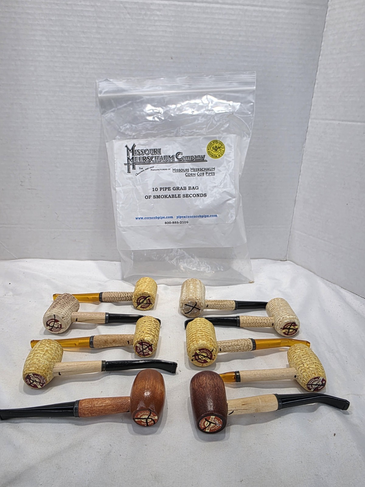 Missouri Meerschaum Company 10-pipe Grab Bag of Smokable Factory Second Corn Cob