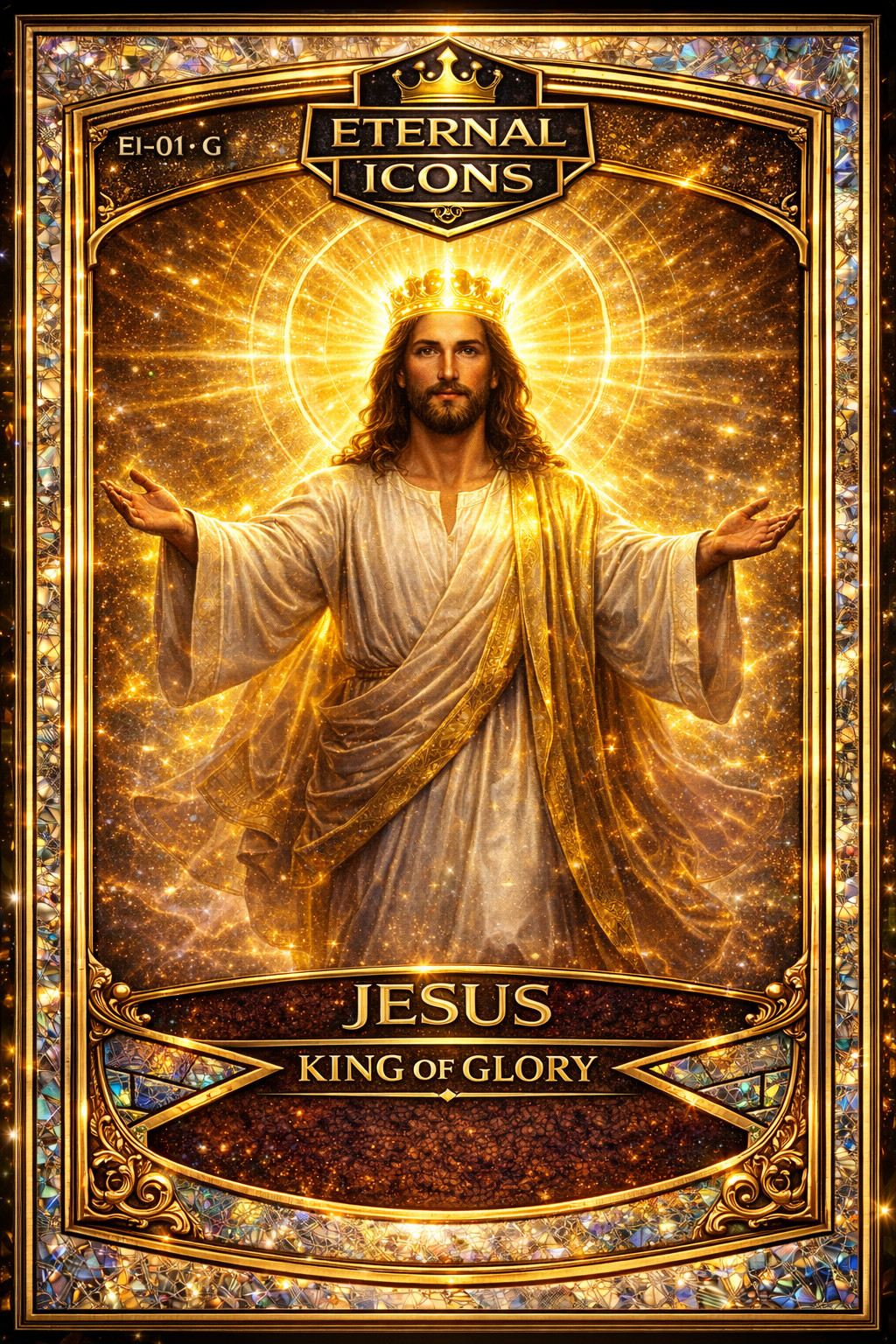 Jesus EI-01 • G Gold Halo Edition | Eternal Icons Trading Card | Christian Card