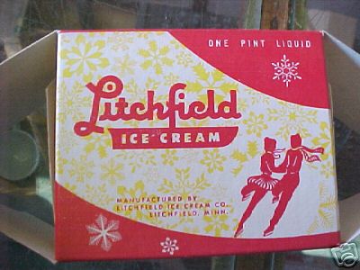 Q Vintage Litchfield Minnesota Ice Cream Container pint size looks like butter Q Vintage Litchfield Minnesota Ice Cream Container pint size looks like butter